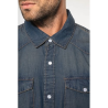 Chemise denim manches longues