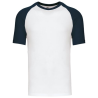 Baseball   T-shirt bicolore manches courtes