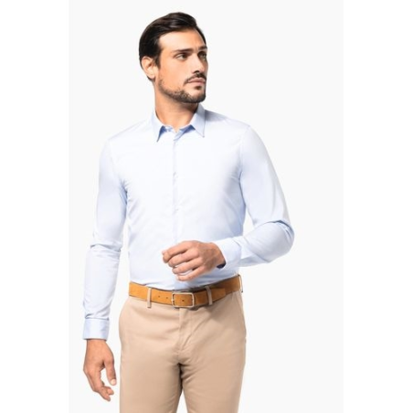 Chemise popeline manches longues homme