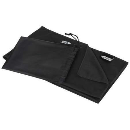 Serviette de sport rafraîchissante en PET recyclé Raquel avec pochette 80 x 30 cm