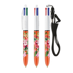 BIC® 4 Couleurs Fine bille + Lanyard