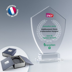 Trophée emblème en verre