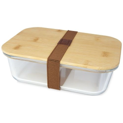 Boîte repas Roby en verre avec couvercle en bambou 1000 ml