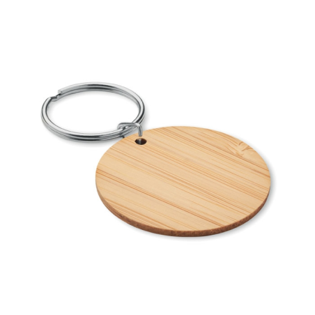 Porte-clés rond en bambou