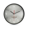 Horloge murale fond argent