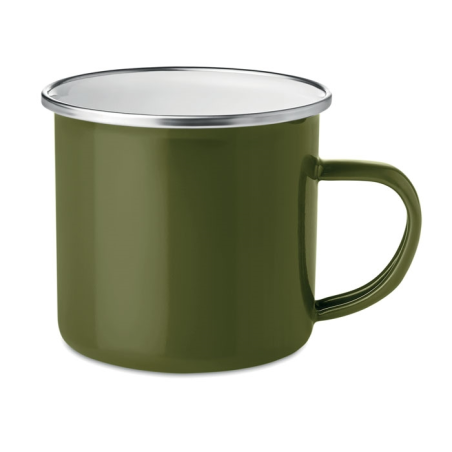 Tasse en métal émaillé