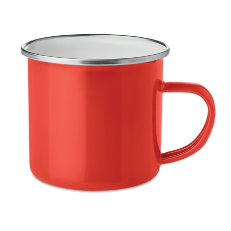 Tasse en métal émaillé