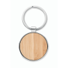 Porte-clés rond métal bambou