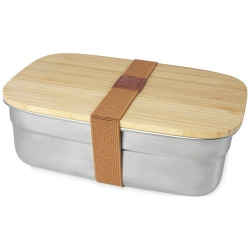 Boîte repas Tite en acier inoxydable avec couvercle en bambou 700 ml